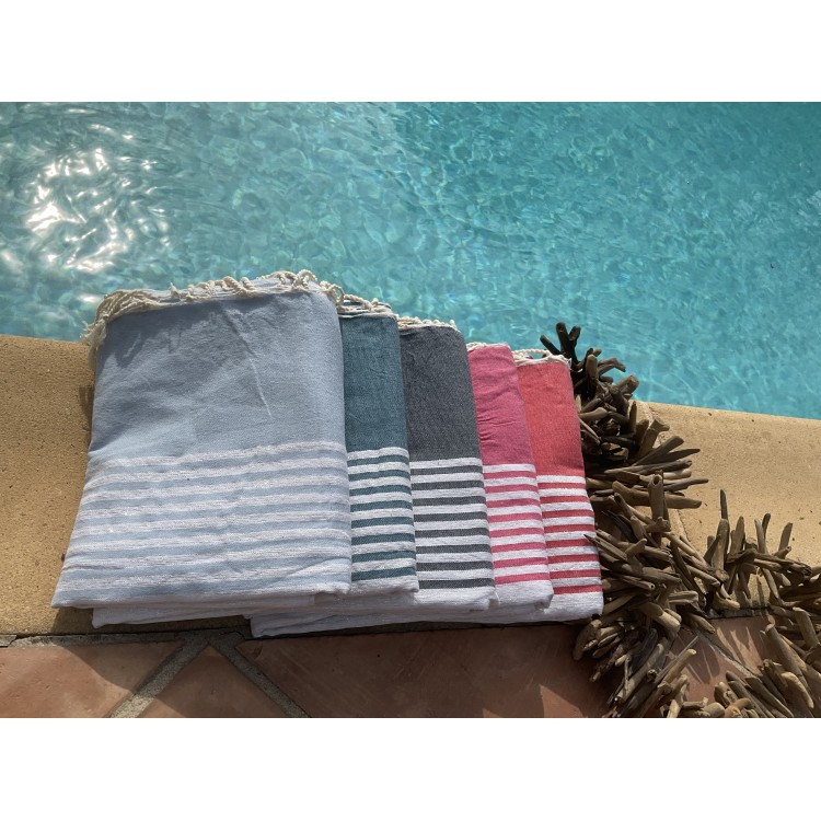 Fouta 100% coton rayures...