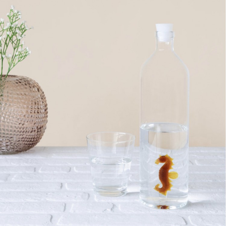 Bouteille D'eau En Verre Balvi Gourami 1,2L - Bouchon Poisson, Couleur Ambre, Borosilicate (ne Va Pas Au Lave-vaisselle)