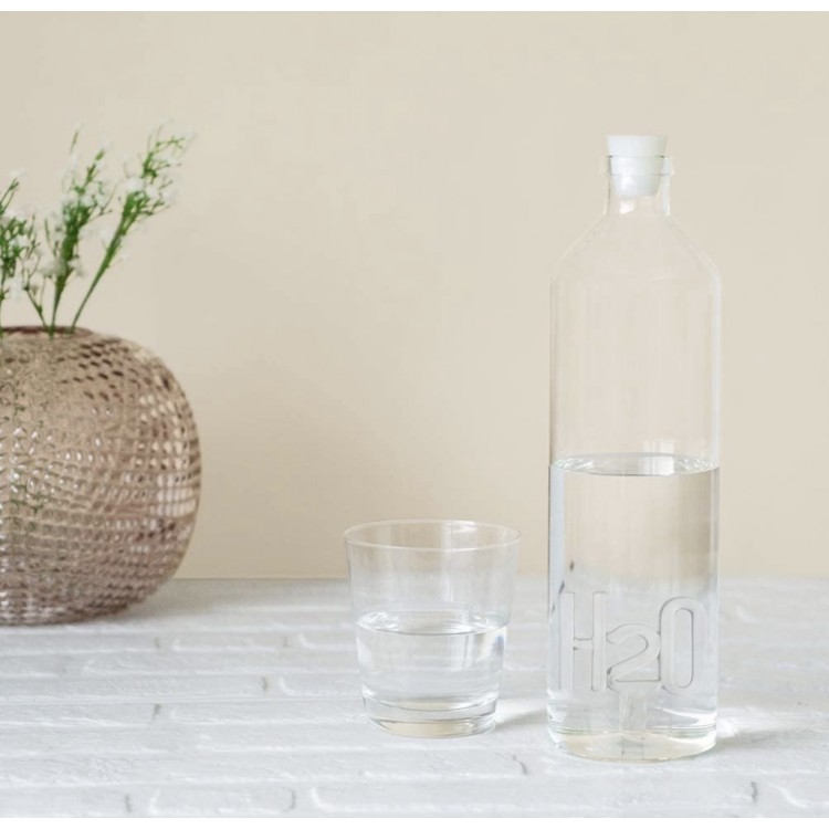 Bouteille à eau en verre "H2O"