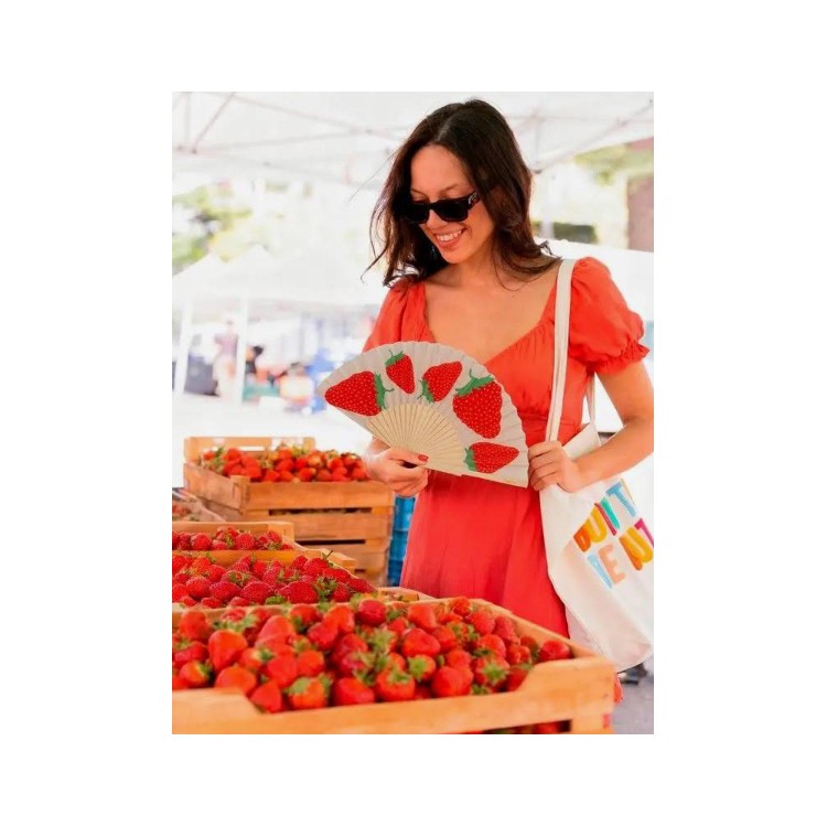 Éventail original " Fraises"