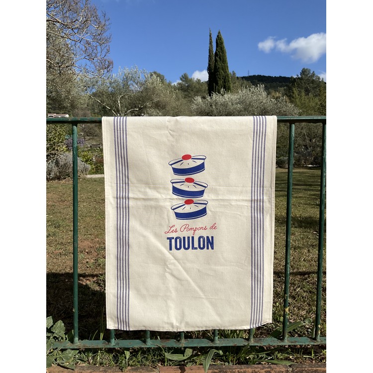 Torchon de cuisine Les Pompons de Toulon  100% coton