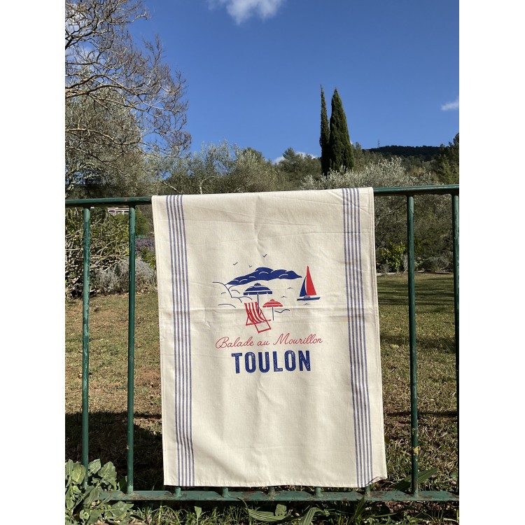 Torchon de cuisine Balade au Mourillon 100% coton